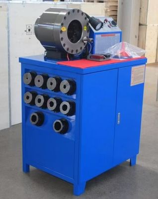 2 Inch High Model Blue Color 10 Dies Hose Crimper / Rubber Hose Crimping Machine Kinerja yang dapat diandalkan Dengan 600T Crimping Force