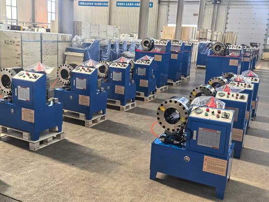 PLC / Digital / Sistem Kontrol Tombol 2 Inch 10 Dies DX68 Mesin Crimping Selang Selang Crimper Efisiensi Tinggi