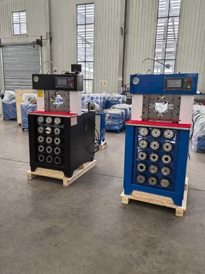 3 Inch Upgrade PLC Control System Cepat Perubahan Cetakan Alat Hose Crimping Mesin Proses Dengan menahan Lebih Cepat Crimping Force 1500T