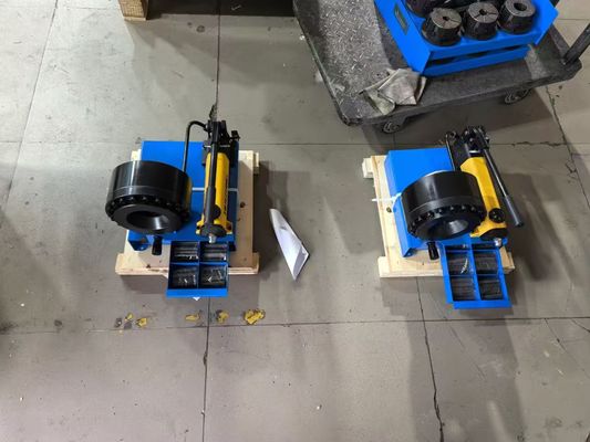 6-25mm 1 Inch 0KW Manual Hose Crimping Machine / Hose Crimper dengan 7 Dies Warna Biru Untuk Industri
