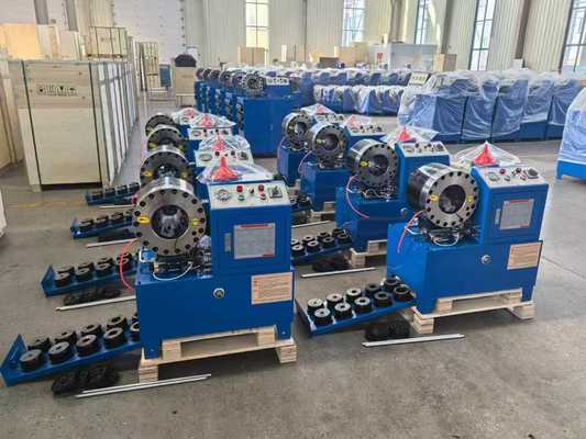 Mesin Crimping Selang Hidrolik DX68 dengan Tekanan Pompa Oli 315 Bar Pilihan Tegangan 220v/240v/380v/415v dan 10 Dies