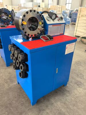 Electric 600T Crimping Force Rubber Hose Crimping Machine with 6-51mm Range and 10 Interchangeable Dies for Hydraulic Hose Crimper Mesin pengikat selang karet listrik 600T Crimping Force Rubber Hose Crimping Machine with 6-51mm Range and 10 Interchangeable Dies for Hydraulic Hose Crimper