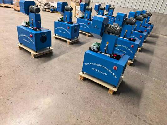 Mesin Pemotong dan Skiving Selang 6 Hingga 51Mm Warna Biru 2 Inci dengan Alat Pelindung Tegangan 220V/380V dan 10 Dies yang Dapat Dipertukarkan Dua Fungsi Menjadi Satu Mesin