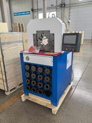 Harga yang bagus 3 Inch PLC Control Systerm 5.5kw 300 Piece/H Hydraulic Hose Pressing Machine 800 Piece/H on line
