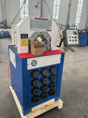 Harga yang bagus 2 Inch Button Control Systerm 5.5kw/7.5kw 300 Piece/H Dengan Cepat Mengubah Cetakan Alat Mesin Crimping Hydraulic Hose on line