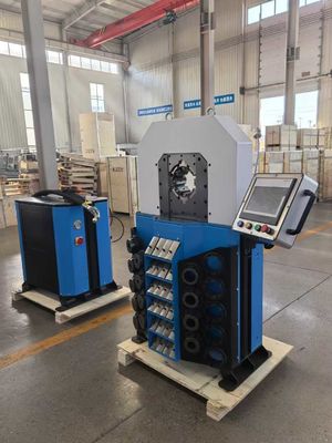 0.01mm Akurasi Hose Crimping Machine 4 Inch Kapasitas Besar Crimping Range Alat Crimping Hidraulik Listrik