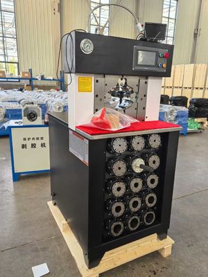 3 Inch PLC AC Hose Crimping Machine Untuk Lebih Banyak Tekanan Max Pembukaan 158mm Hose Crimping Machine
