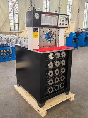 Layanan OEM Hitam Warna 3 Inch Sistem Kontrol Tombol Berjarak Besar Ac Hydraulic Hose Crimping Machine Air Conditioning Hose Crimper