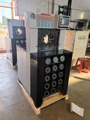 Super Ketebalan 3 Inch Dengan 15 Dies 6-76mm Hitam Warna AC Hose Crimping Machine Dengan Withhold Lebih Cepat Crimping Force 650T