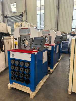 Harga yang bagus 3 Inch Hydraulic Hose Crimping Machine dengan PLC Control System 6-76mm Crimping Range dan 15 Dies yang dapat dipertukarkan on line