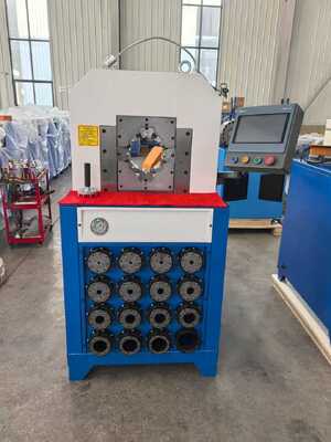 Mesin Crimping Selang Hidrolik 220v/380v Listrik 3 Inci Dengan Sistem Kontrol PLC/botton Kekuatan Crimping 2800KN Dan Rentang Crimping 6-76mm