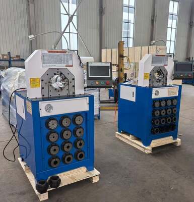 Harga yang bagus Mesin Pengepres Selang Hidrolik Super Tebal 3 Inci Model 220v/380v Dengan Gaya Pengepres 2800KN Sistem Kontrol PLC/Tombol Dan Rentang Pengepres 6-76mm 15 Cetakan on line