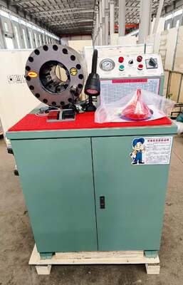 Harga yang bagus Mesin Crimping Selang Karet 2 Inci 600T Model Lebih Tinggi Warna Hijau Tegangan 220V/240V/380V/415V dengan Rentang Crimping 6-51Mm dan 10 Cetakan yang Dapat Dipertukarkan on line