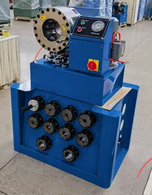 Harga yang bagus Kisaran Crimping 2 Inci Hingga 51mm Warna Biru Mesin Crimping Selang Hidrolik Sistem Kontrol Botton Dengan Alat Dan Rak Cetakan Perubahan Cepat Dan 10 Cetakan Yang Dapat Dipertukarkan on line