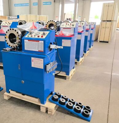 Harga yang bagus 6-51mm 2 Inch Blue Color 10 Dies Hydraulic Hose Crimping Machine With Dual Functionality And Hose Skiving Machine 2 Functions Into One Machine Crimping/skiving For Robust Construction on line