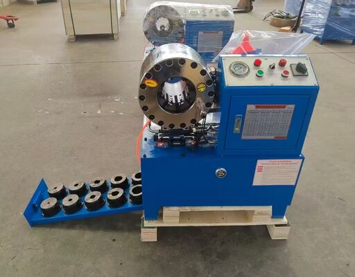 Harga yang bagus 2 Inch DX68 Blue Color Electric Hydraulic Hose Crimper With Fast Change Mould Tools From 6mm To 51mm 10 Dies Accuracy And 200 Pcs Per Hour Efficiency on line
