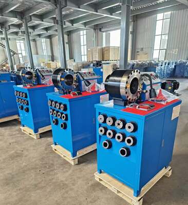 Harga yang bagus Mesin Pengepres Selang Karet 2 Inci 600T 31.5Mpa Model Lebih Tinggi Warna Biru Motor 3kw Sistem Kontrol Tombol Tegangan 220v/240v/380v/415v Dengan Rentang Pengepresan 6-51mm Dan 10 Cetakan yang Dapat Dipertukarkan on line